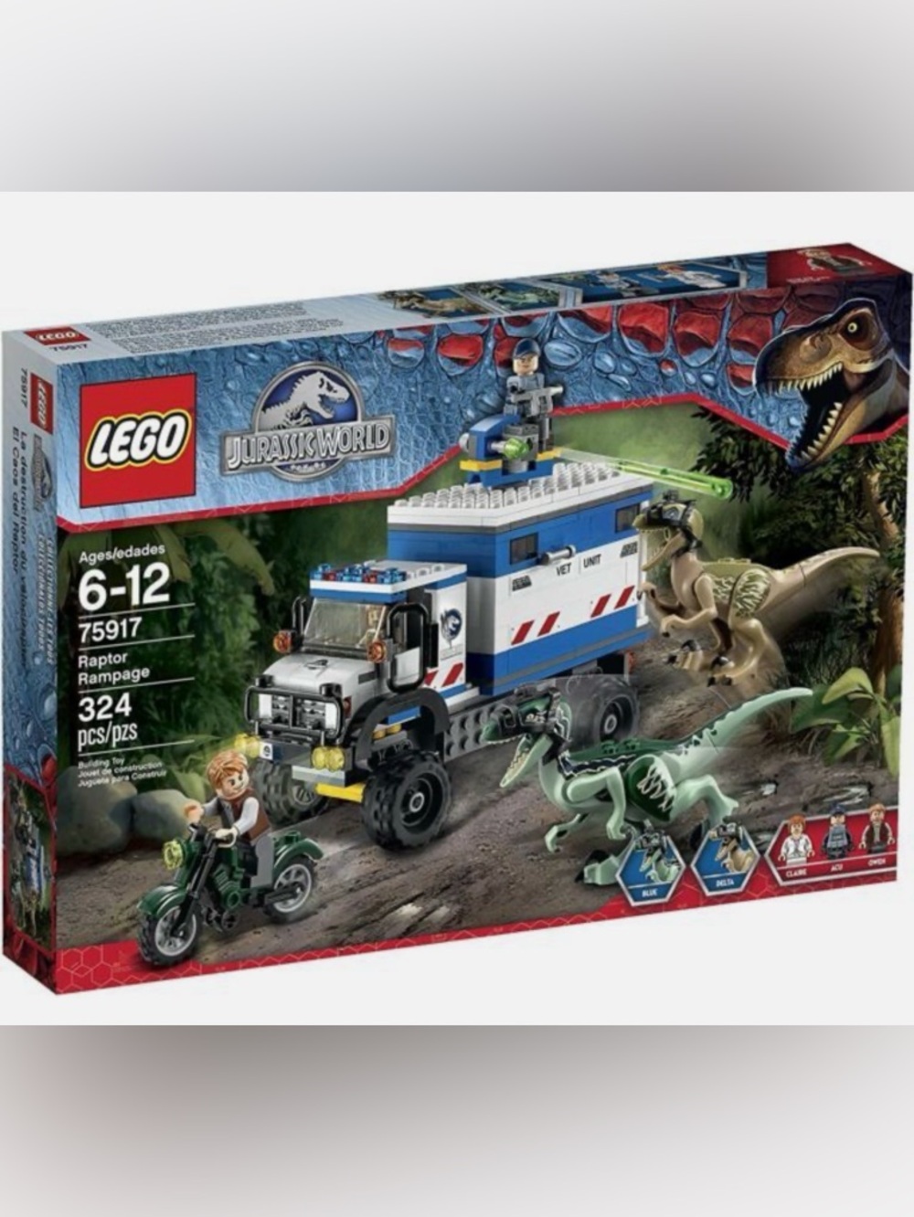 LEGO 75917 Jurassic World Vet Unit Truck with Dinosaurs No Box Complete Set RARE